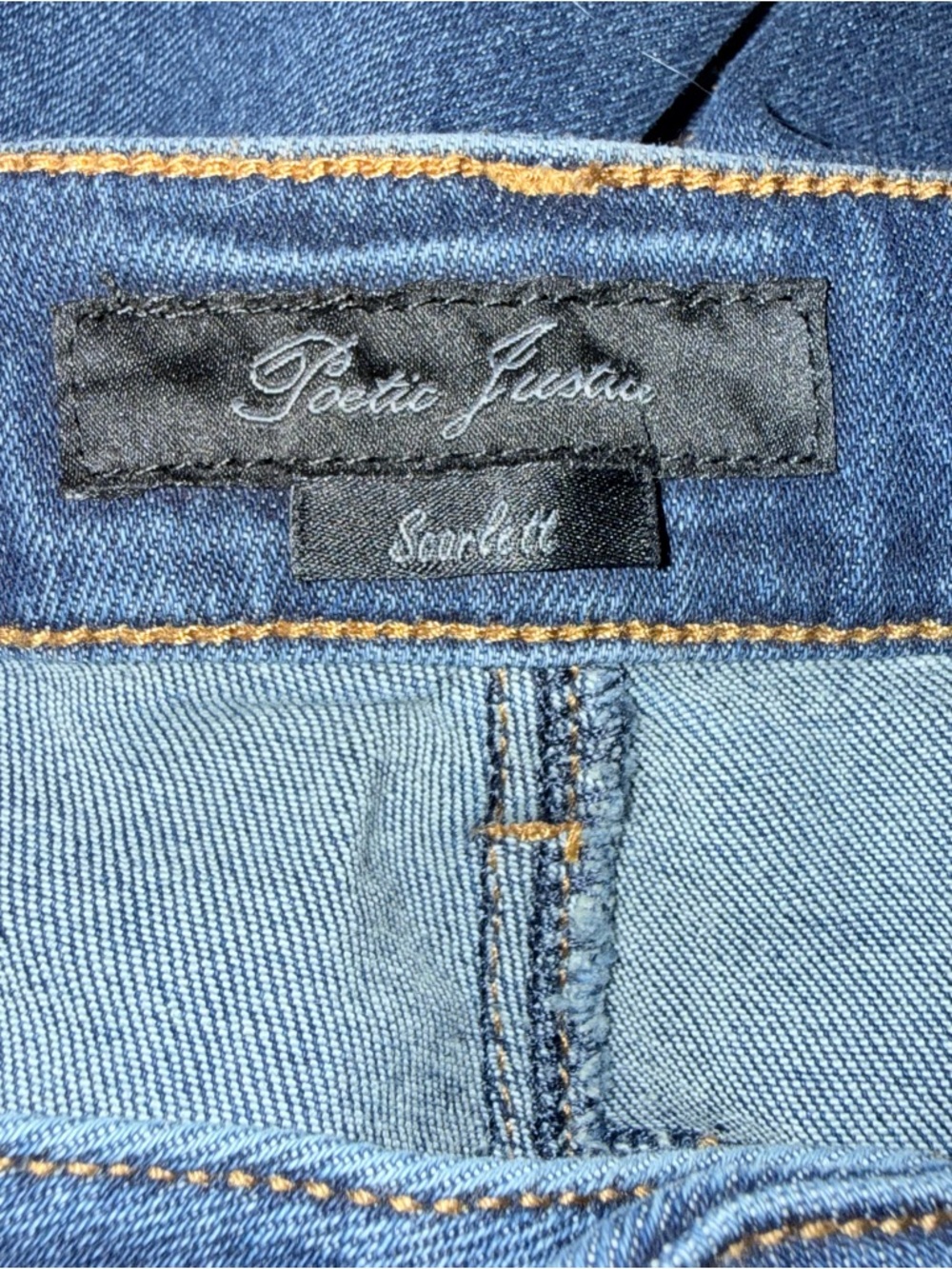 Poetic Justice Curvy Fit Mid Rise Cropped Jeans Frayed High Low Step Hem 18 NWT - Picture 8 of 15